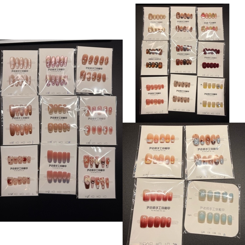 22 pairs Assorted Press-On Nail Sets — size xs